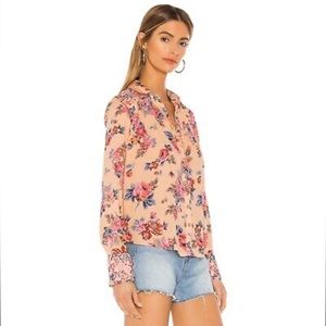 Free People Floral Button Front Top